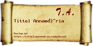 Tittel Annamária névjegykártya