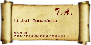 Tittel Annamária névjegykártya